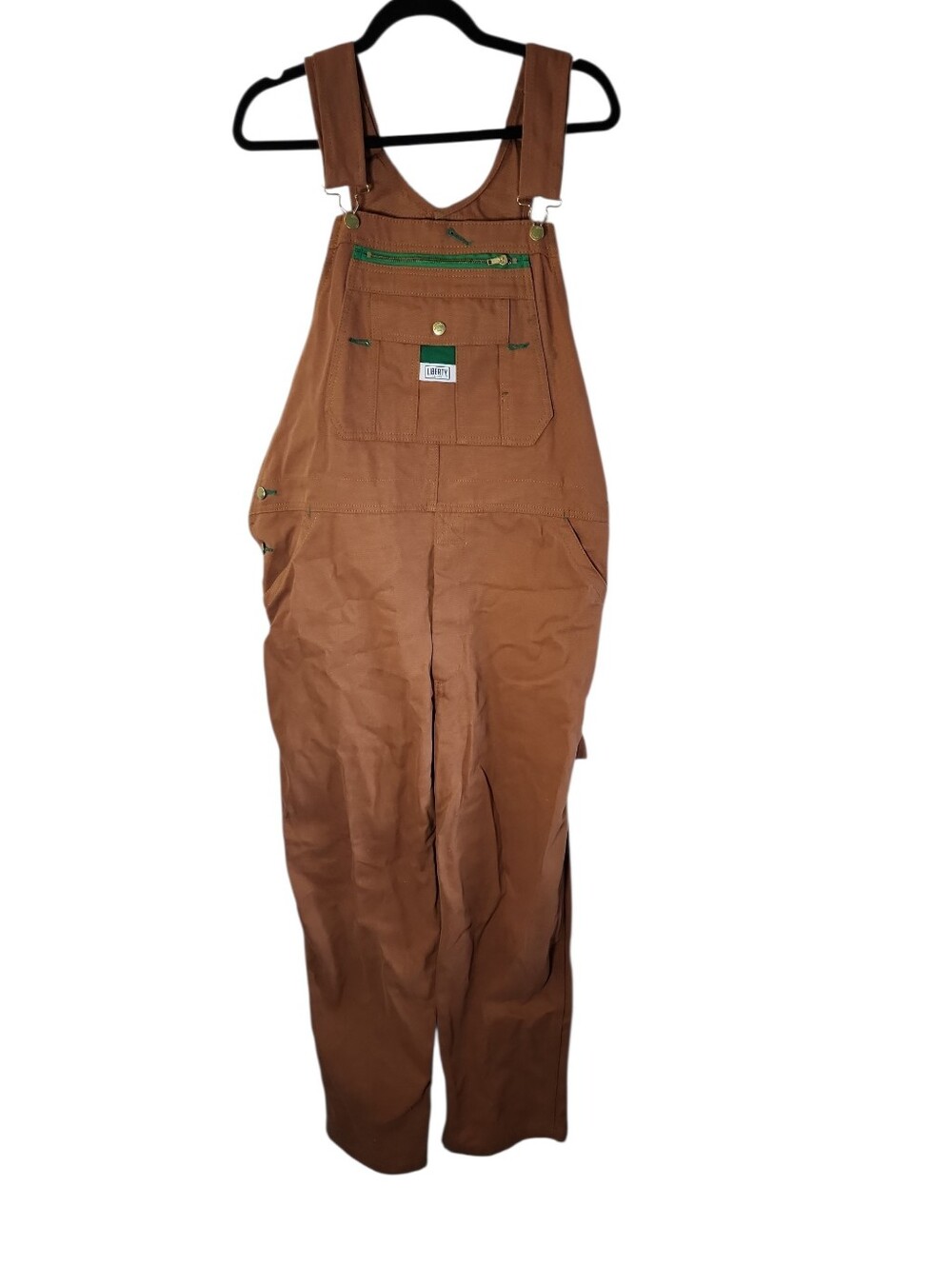 Liberty Mens Brown Duck Canvas Bib Overalls Size 38x30
